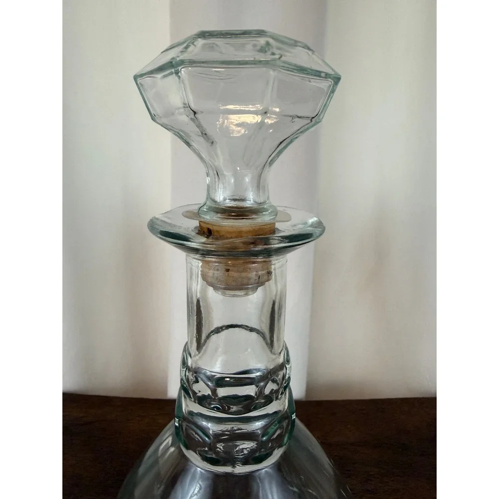 VTG Clear Glass MCM Atomic Starburst‎ Decanter/Bottle with Stopper 10.5
